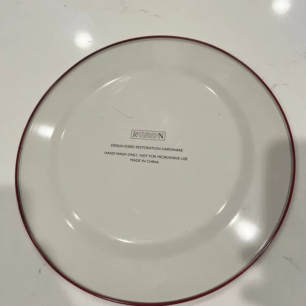 Vtg Restoration Hardware 2004 Tin Decorative Dinner Plate Christmas Stocking 10